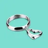 Klaster pierścieni kobiet 925 srebrny pierścień srebrny -minimalistyczny serce/okrągły wisiorek 6 7 8 9 Biżuteria do glamour dla dziewcząt