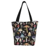 Sacs de soirée Femmes Shopper Oxford Tissu Sac à bandoulière Champignon Shoppers Toile Sac à main Eco Zipper Tote Mignon Soft Shopping pour dames