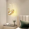 Lampada da parete vintage applique lunghe marmo glassato vetro leggero a collo di cigno luci rustiche per interni Merdiven Lampen Modern
