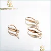 Charms 10st/Lot 18mm Copper Bronze Ear Hook Accessories Gold Sier Color Earring f￶r DIY smyckesfyndkomponenter Partihandel dh2xk