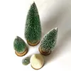 Decorações de Natal 1pc Mini Sisal Bottle Brush Tree Santa Snow Frost Village Putz House Year Decoração