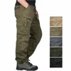 Мужские брюки мужские повседневные грузовые штаны многосайна тактическая военная армия Прямые брюки Мужские комбинезоны на молнии карманные штаны сезоны 230207