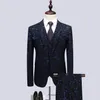 Men's Suits 2023 Flower Color Host Dress Men Fashion Party Dresses Men's Slim Fit Business Wedding Tuxedo Suit Full Size M-6XL