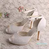 Sandaler Wedopus Peep Toe Platform Ladies Designer Shoes With Ankle Strap High Heel Spets 986545