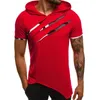 Camisetas masculinas Camiseta masculina Camiseta de capuz masculina casual slim manga curta camiseta mais tamanho 3xl Solid Men Roupe