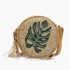 Evening Bags Summer Women's Straw Bag Fashion Trend All-match Simple Shoulder Embroidered Round Zipper Crossbody For Women 2023