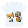 Herr t shirts aggretsuko t-shirts kort ärm anime aggressiv retsuko aguresshibu röd panda mindre cosplay skjorta