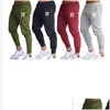 Herenbroek 2021 Heren zomer mode dunne sectie mannen casual broek jogger jogger bodybuilding fitness zweettijd hoge kwaliteit druppel delive dhu5i