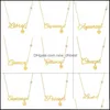 Pendant Necklaces Women Titanium Steel Twee Constellations Letter Necklace 12 Amet Zodiac Sign Gold/Sier Colors Jewelry 126 J2 Drop Dhz5G