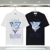 2023 Casablanca T shirt Mens T-shirts femininas designer t shirts mangas curtas roupas de marca de luxo roupas de verão lazer respirável roupas impressas