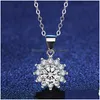 Pendentif Colliers 30 Sterling Sier Ajouter Blanc Cooper Zircon Imitation Mossan Diamant Collier Femmes Lucky Clover Bijoux Dro Dhgarden Dhv2C