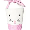 Easter Bunny Tags Barrel emmermand Plaid patchwork cartoon konijn oor bowknot canvas draagtas nieuwjaar geschenken eier snoepjes handtas tt0207