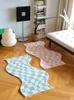 Tapete de quarto de checkerboard de xadrez de carpete da moda moderna clássica de treliça Lattice Sala de estar poliéster fofo girly ig decoração home tapete 230207