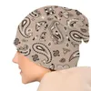 Berets Bohemian Style Bandanna Paisley Floral Print Skullies Czapki czapki unisex street zima ciepłe dzianie kapelusz dla dorosłych czapki maski