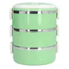 Dinnerware Sets Insulation Bento Box 3 Layer Lock Design Round Thermal Lunch Leak Proof With Vent Hole For Office School