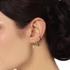 Boucles d'oreilles Aide 925 en argent Sterling coloré Rose rouge goutte d'eau Zircon charme pour les femmes CZ clous d'oreille 2023 tendance bijoux fins