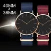 2022 New Mens Womens Watch DW Quartz Fashion Casual Watches Daniels Nylon Strap Clock330o