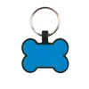 Creative Bone-Shaped Dog Tag Keychains DIY Food Grade Silicone Pet ID Card PET TAGS Keyring KeyChain SN636