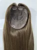 Pezzo di capelli umani vergini malesi Ombre Piano Color # 4 P # 27 8x8 pollici con top in seta 4x4 Topper ebraico per donna