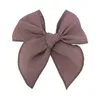 Hair Accessories 4'' Fable Bow Clips For Baby Girls Linen Bows Alligator Infants Toddler Kids Hairgrips