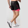 Herr shorts 2023 sport män sportkläder dubbeldäck träning kort byxa sommar 2 i 1 strand homme kläder jogging gym som kör y2302