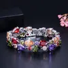 Luxury Woman Bracelet Colourful Full Diamond Bracelet Micro Cubic Zirconia Copper Plating