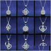 Anhänger Halsketten 30 Sterling Silber Add White Cooper Zircon Imitation Mossan Diamant Halskette Damen Lucky Clover Schmuck Dro Dhgarden Dhv2C