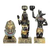 Titulares de velas Resina estatuetas de velas de velas de Deusa antiga egípcia Sphinx anubis forma de castiçal artesanato ornamentos decorativos