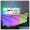 Meble komercyjne nowoczesne oświetlenie zmieniające kolor PE LED LED Wysokie koktajle tabele baru koktajl