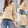 Women's Sweaters Vintage Women Pullover Winter Fashion Knitted Long Sleeve Sweater Ladies Casual Knitwear Pull Femme