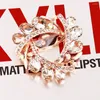 Brooches Rhinestone Brooch Flower Silk Scarf Women Pin Clip Buckle Hold Golden Used For Femme Broche