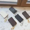 Fashion Key Pouch Pochette CLES Key Coin Purse Womens Mens Brown Old Flower Ring Credit Card Holder Mini Wallet Bag With Box 6265A259i