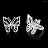 Hoop oorbellen Babyllnt 925 Sterling Silver Butterfly Pierced Ear Clips For Girl Charm Jewelry Cadeau