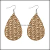 Dangle Lustre Pu Cuir Weave Modèle Boucle D'oreille Goutte D'eau Pour Femmes Colorf Ovale Crochet Goutte Bijoux À La Mode Cadeau Livraison Boucles D'oreilles Dh60U