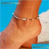 Fußkettchen Vintage Ethnische Böhmische Strandurlaub Fußkettchen Armband Colorf Kristall Perlen Goldkette Für Frau Mann Schmuck Drop Lieferung Dh0Sl