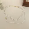 Hangende kettingen Elegante parel voor vrouwen massief ketting geometrische hart choker sleutelbeen ketting kraag sieraden geschenkspender