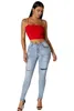 Women's Jeans Blue Washed Fade Skinny 230206