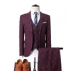 Men's Suits Blazers Plaid Suit Men Blazer Vest Pants Business British Style Wedding Dress Banquet High End Slim Fit Jacket Trousers 3 Piece Set 230207