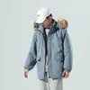 Мужской вниз 2023 S-3XL Зимняя куртка Men Parka теплый полиэстер плюс размером с капюшоном с капюшоном