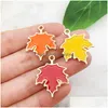 Charms 20Pcs Classics Mticolor Enamel Maple Leaf Alloy Oil Drip Pendants For Jewelry Making Necklaces Earrings Keychain Diy Craft Dr Dhhfz