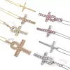 925 Silver Diamond Gold Cross Necklace Choker Accessories Jewelry250o
