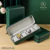 시계 박스 케이스 시계 Traval Case Box Organizer 6/10/12 슬롯 PU 가죽 휴대용 지퍼 시계 케이스 다기능 팔찌 녹색 디스플레이 상자 230206