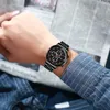 Wristwatches Men's Watch Black Fashion Stainless Steel Quartz For Men Luxury Business Leather Watches Calendar Clock Montre HommeWristwa