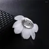 Broschen Imixlot Imitation Shell Textur Perlen Mode Große Blume Corsage Anzug Pins Zubehör Wilde Atmosphäre