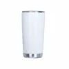 20oz 30oz Sublimation Blank Wine tumbler Cups Heat Transfer Double Wall Insulated Tumblers with Lid White