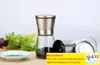 Stainless Steel Manual Salt Pepper Mill Grinder Seasoning Bottle Grinder Glass Kitchen Accessaries Tool