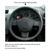 Pokrywa kierownicy ręcznie zszyta czarna sztuczna skórzana okładka samochodu na siedzenie Leon (2 1p) Ibiza (6L) Altea XL 2007-2009