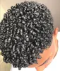 Substituição de cabelo humano virgem da Malásia #1b 15mm Curl 7x9 Toupee Full Lace Units for Black Men