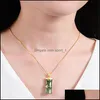 Pendant Necklaces Bamboo Inlaid Jade Hetian Russian Chalcedony Chinese Style Necklace Drop Delivery Jewelry Pendants Dhivn