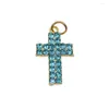 Charms 10pcs /Lot Gold Ploating Rhinestone Christian Cross Shape Charme voor babypen /doe -het -zelfarmband /ketting drop levering sieraden fi dhyde